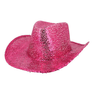 Cowboy Hat Sequin Cerise Pink