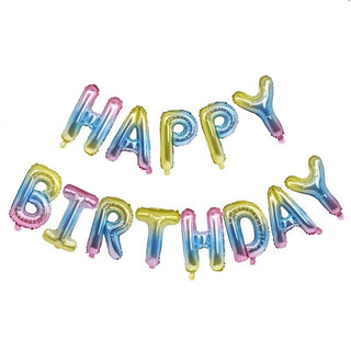 Happy Birthday folieballong girlang regnbåge