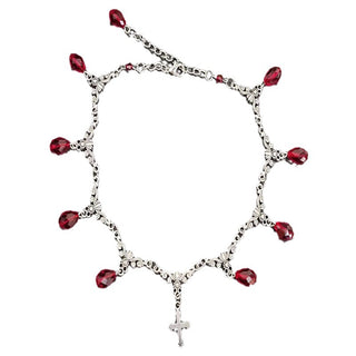 Silverkors halsband med strass