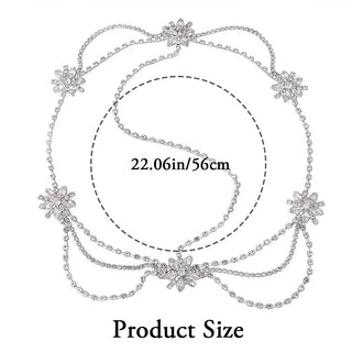 Charlston 1920s hair accessory silver with rhinestone flowers