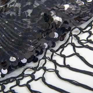 Charlston 1920s sequin shawl blue one size