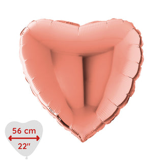 Folieballong Hjärta Rose 22" (56cm)