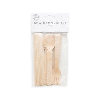 Cutlery in Wood with Pattern, Available in several colors