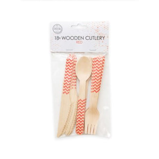 Cutlery in Wood with Pattern, Available in several colors