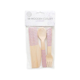 Cutlery in Wood with Pattern, Available in several colors