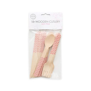 Cutlery in Wood with Pattern, Available in several colors