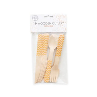 Cutlery in Wood with Pattern, Available in several colors