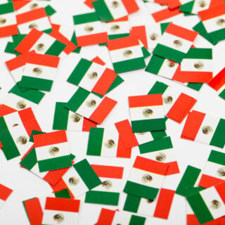 Konfetti Mini Papper Flaggor 150st Mexico