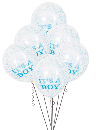 it´s a boy latexballonger med konfetti