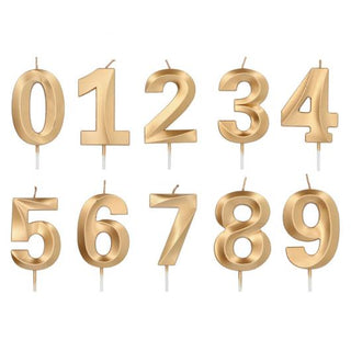 Tårtljus Mini Siffror Guld 0-9