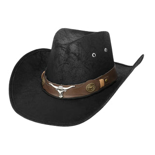 Svart Cowboy Hatt Läderimitation