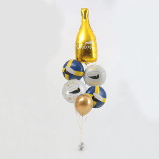 "Studentmössa" Rund Vit Heliumballong 46cm