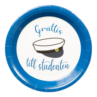 Student Papperstallrikar 18 cm 8-pack