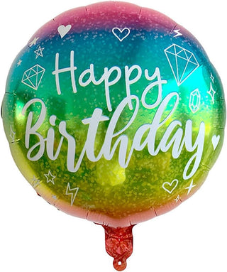 Folieballong födelsedag glitter regnbåge