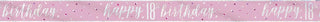 Banner rosa glittrig 18 år 2,2m
