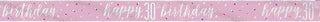 Banner rosa glittrig 30 år 2,2m