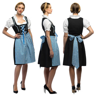 Oktober Fest Klänning Blå Strl 36/38