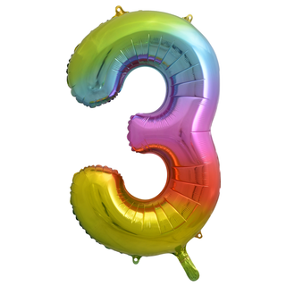 Ballongbukett regnbåge siffra med helium