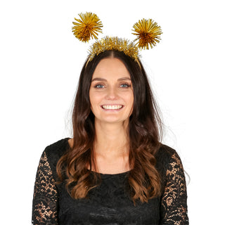 pom pom diadem i guld