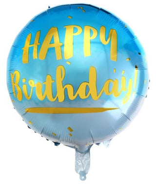 Folieballong födelsedag blå guld