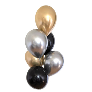 chrome latex balloon bouquet 6 pcs