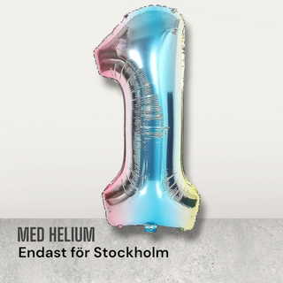 Siffer Heliumballong 66cm regnbåge
