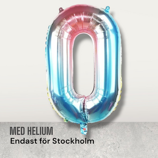 Siffer Heliumballong 66cm regnbåge