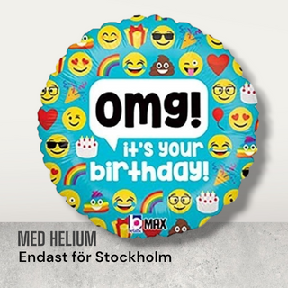 Folieballong födelsedag emoji
