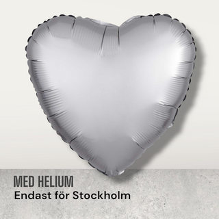 Folieballong satin hjärta med helium