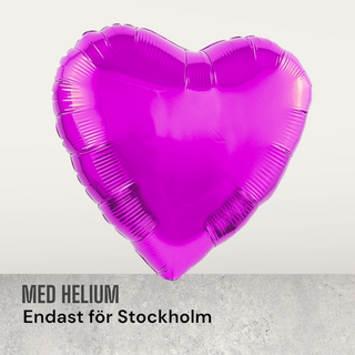Folieballong medium hjärta med helium