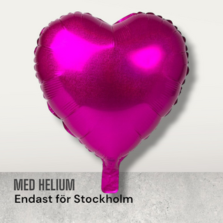 Folieballong holografisk hjärta med helium