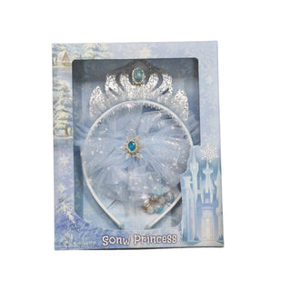 Blue tiara with bow & earring set