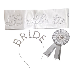 Bride to be diadem set med silver Strass