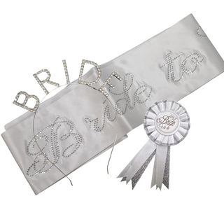 Bride to be diadem set med silver Strass