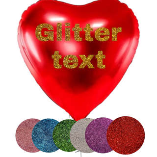 Glitter text for the balloons