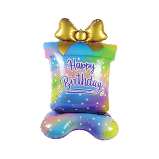 Folieballong Stående Happy Birthday Present