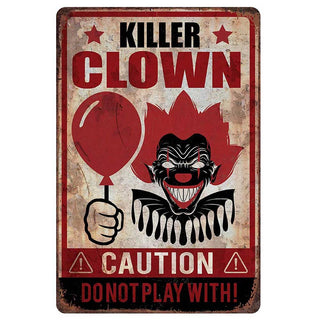 Varning Skylt Mördar Clown 24x36cm