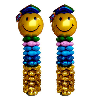 Balloon column with foil balloons