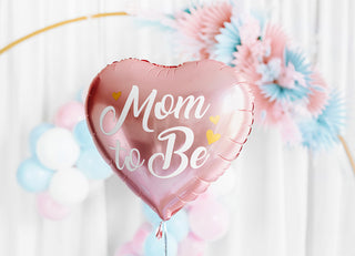 mom to be rosa hjärtballong 35cm med helium