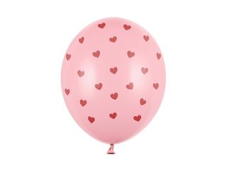 Latexballonger Rosa Hjärta 30cm, 6-pack