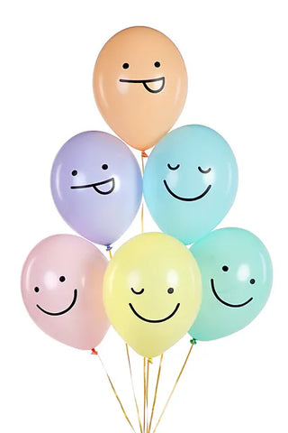 Smiling latex balloon with helium 30cm