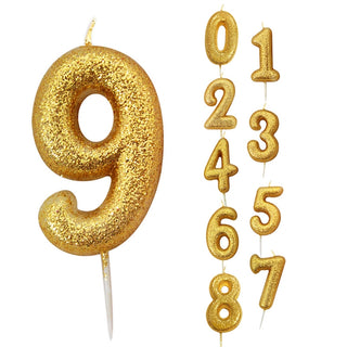 Sifferljus Guldglitter 0-9