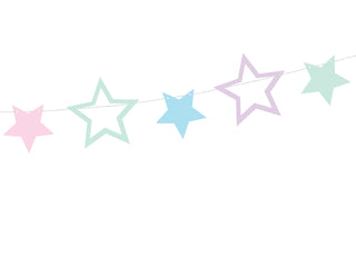 Girlang pastell stjärnor 1,4m