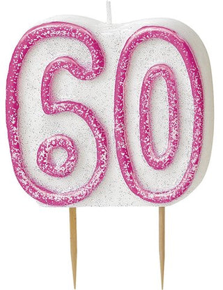 födelsedagsljus 60 år, rosa