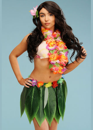 Hawaiian skirt with flowers