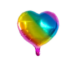 Folieballong regnbåge hjärta med helium