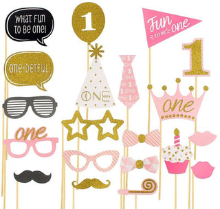1st Birthday Photo Props Pink