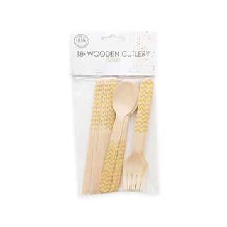 Cutlery in Wood with Pattern, Available in several colors