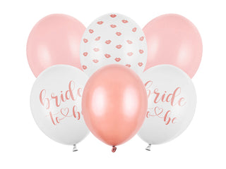 Latex balloons Bride to Be Rose Mix 30cm, 6-pack