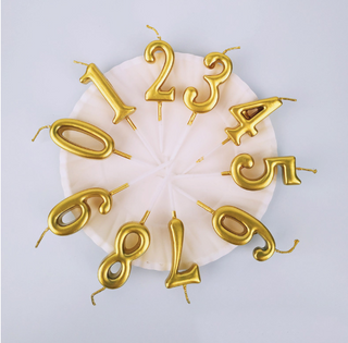 Tårtljus Mini Sifferljus Guld 0-5